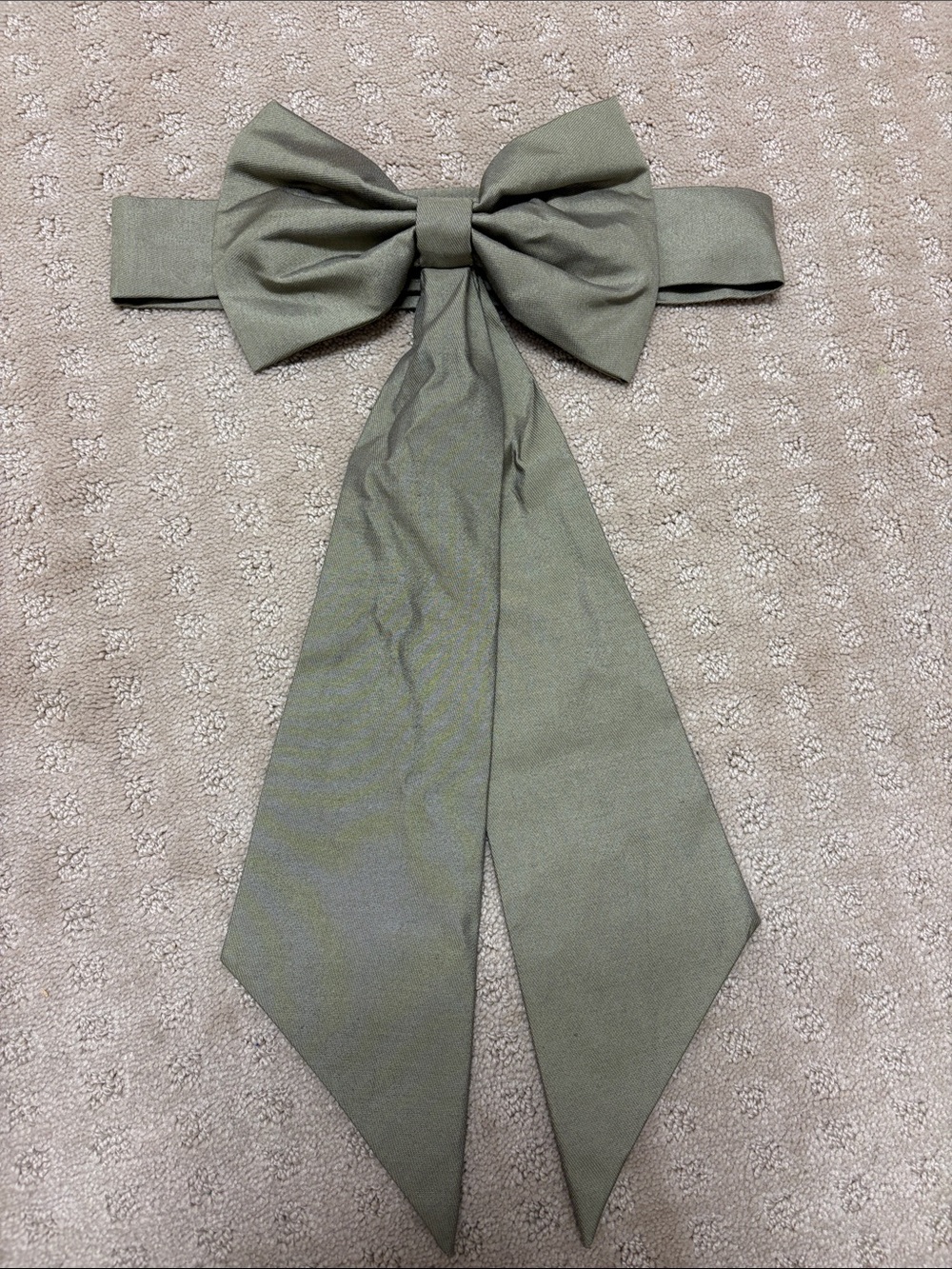 Birdy Grey flower girl bow sash in moss green